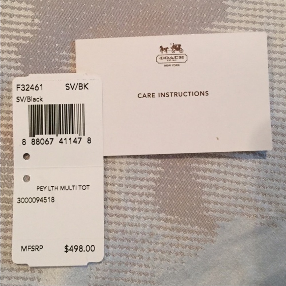 Coach Black Leather Diaper Bag with Changing Pad - Picture 10 of 11